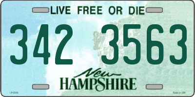 NH license plate 3423563