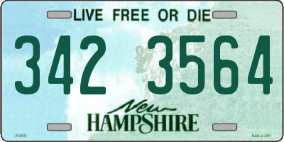 NH license plate 3423564