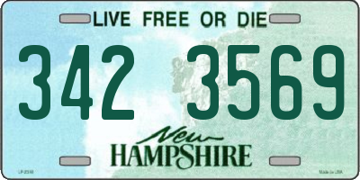NH license plate 3423569