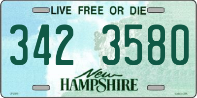 NH license plate 3423580