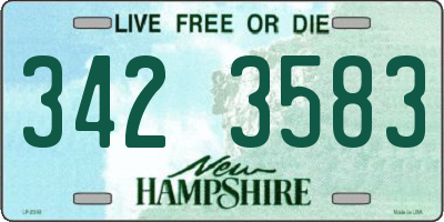 NH license plate 3423583