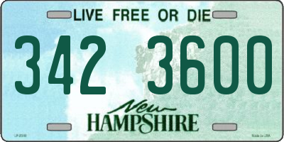 NH license plate 3423600