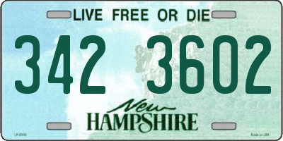 NH license plate 3423602