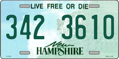 NH license plate 3423610