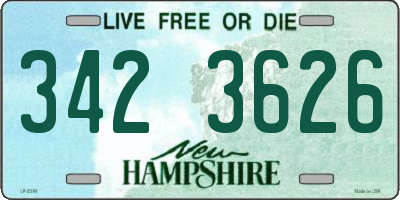 NH license plate 3423626