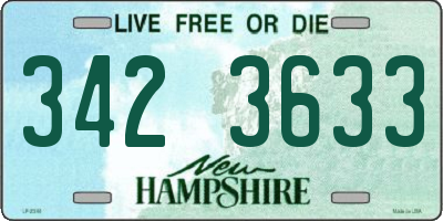 NH license plate 3423633
