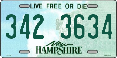 NH license plate 3423634
