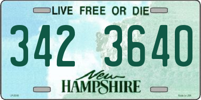 NH license plate 3423640