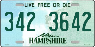 NH license plate 3423642