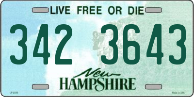NH license plate 3423643