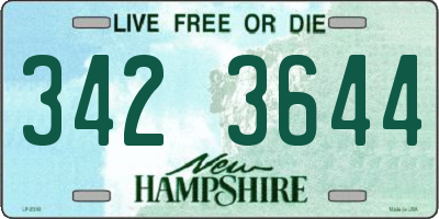 NH license plate 3423644