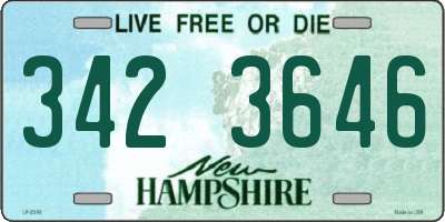 NH license plate 3423646
