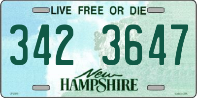 NH license plate 3423647