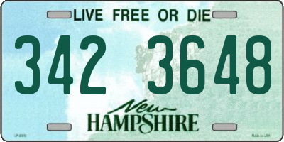 NH license plate 3423648