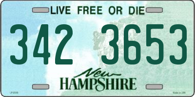 NH license plate 3423653