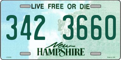 NH license plate 3423660
