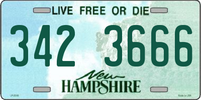 NH license plate 3423666