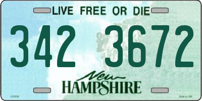 NH license plate 3423672