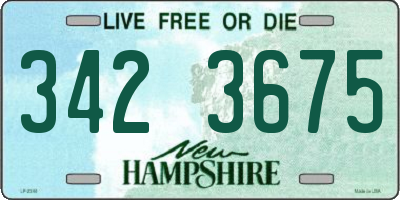 NH license plate 3423675