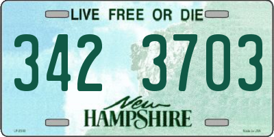 NH license plate 3423703