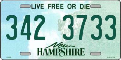 NH license plate 3423733