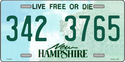 NH license plate 3423765