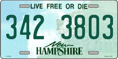 NH license plate 3423803