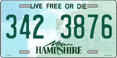 NH license plate 3423876