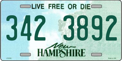 NH license plate 3423892