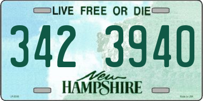 NH license plate 3423940