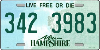 NH license plate 3423983