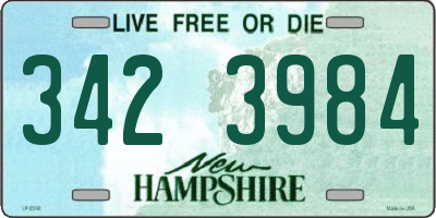 NH license plate 3423984