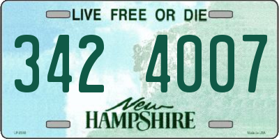 NH license plate 3424007