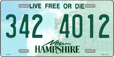 NH license plate 3424012