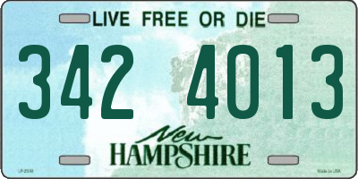 NH license plate 3424013
