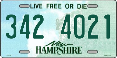 NH license plate 3424021
