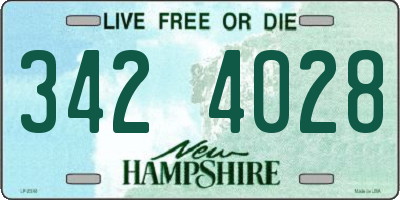 NH license plate 3424028