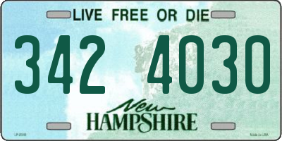 NH license plate 3424030