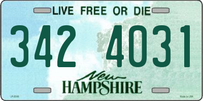 NH license plate 3424031