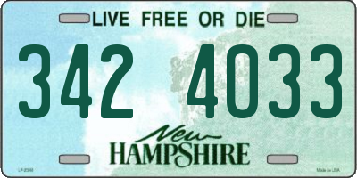 NH license plate 3424033