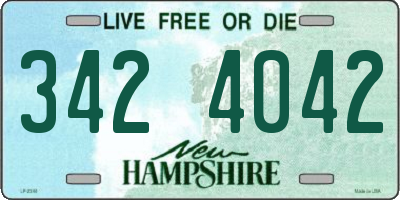 NH license plate 3424042