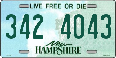 NH license plate 3424043