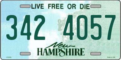 NH license plate 3424057