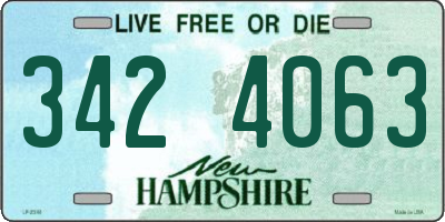 NH license plate 3424063