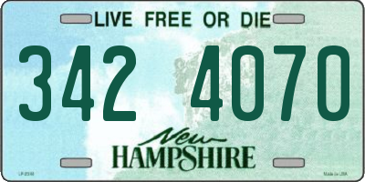 NH license plate 3424070