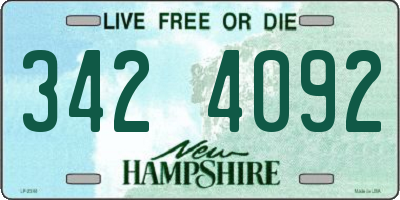 NH license plate 3424092