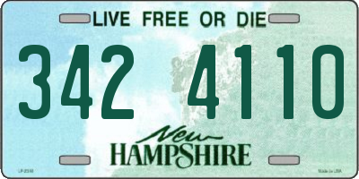 NH license plate 3424110