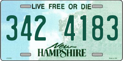 NH license plate 3424183