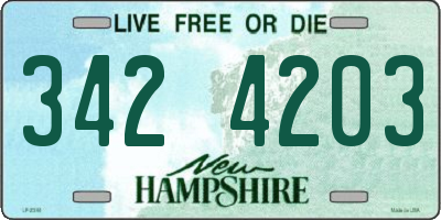 NH license plate 3424203
