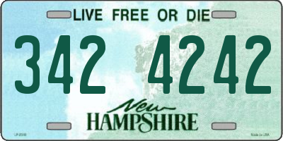 NH license plate 3424242
